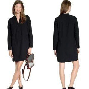 Madewell Director Women's Size Small Black Knit V Neck Long Sleeve Shift Dress